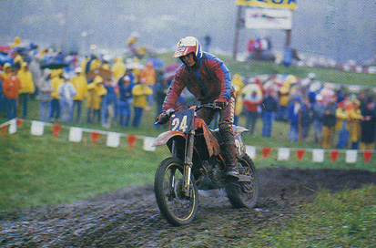 Jean-Michel Bayle lors de ce motocross des Nations 1987