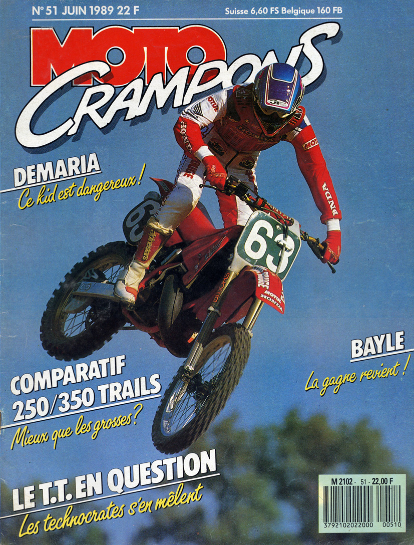 Jean-Michel en couverture du Moto Crampons de Juin 1989
