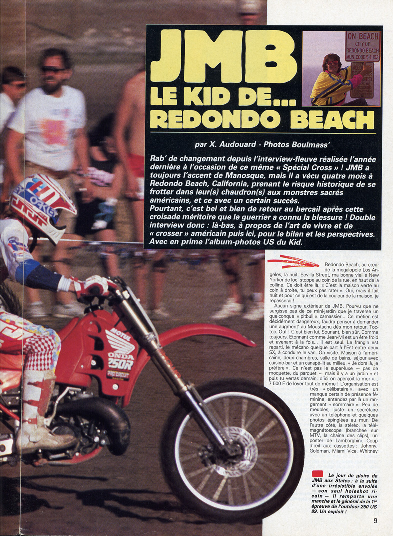 La page 1 de l'interview de Jean-Michel Bayle parue dans le moto verte spécial cross nnuméro 10.