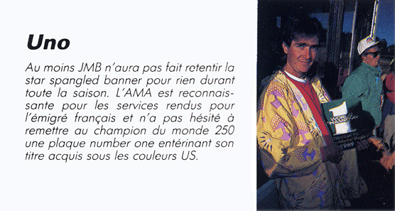 Jean-Michel Bayle avec sa plaque de number 1 américaine