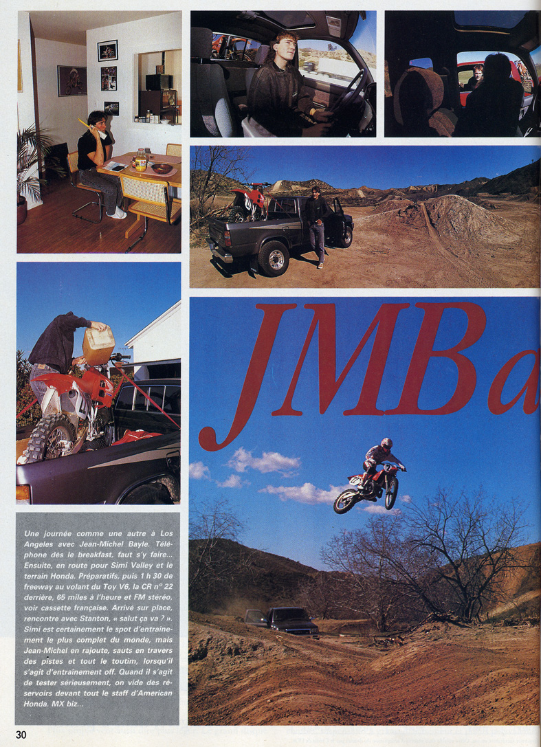 La page 1 de l'interview de Jean-Michel Bayle parue dans le numéro de Moto Verte d'Avril 1990