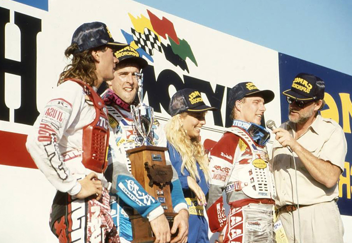 Le podium de ce supercross de Daytona 1990