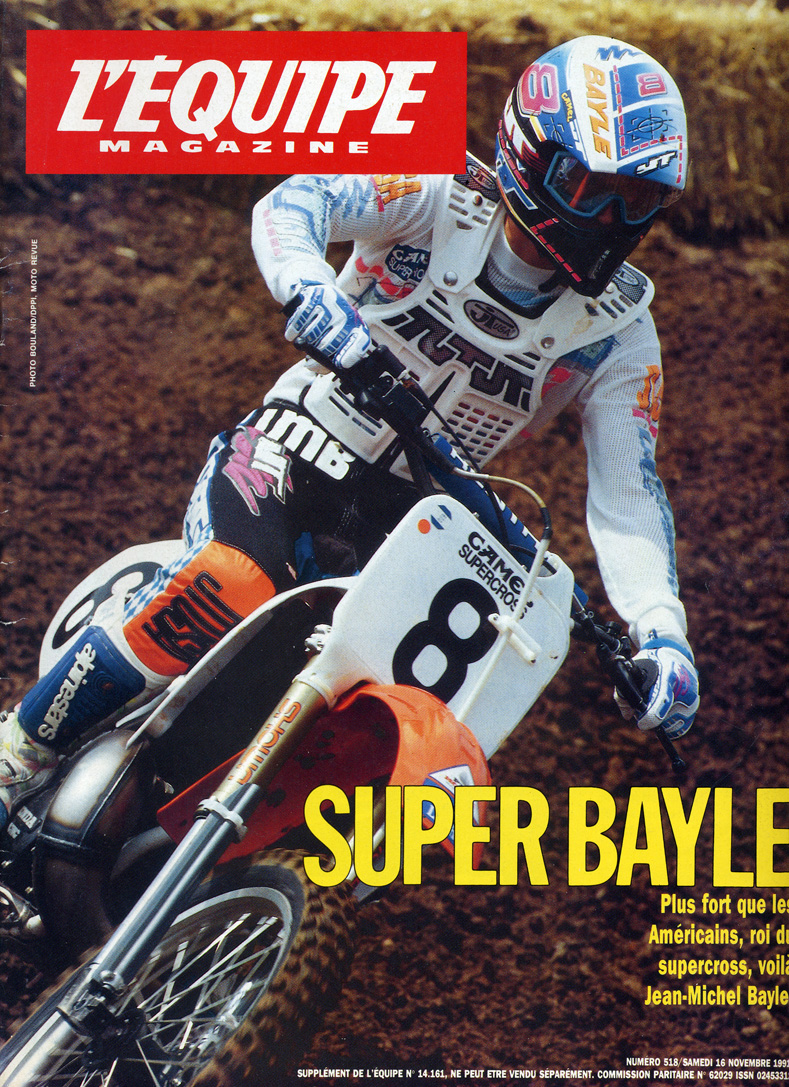 La première page du sujet sur Jean-Michel Bayle dans le magazine l'équipe du 16 novembre 1991