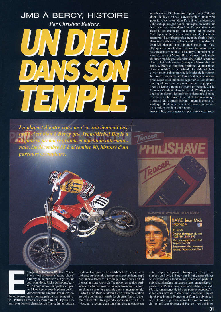 La neuvième page du sujet sur Jean-Michel Bayle dans le magazine spécial JMB de Moto Verte