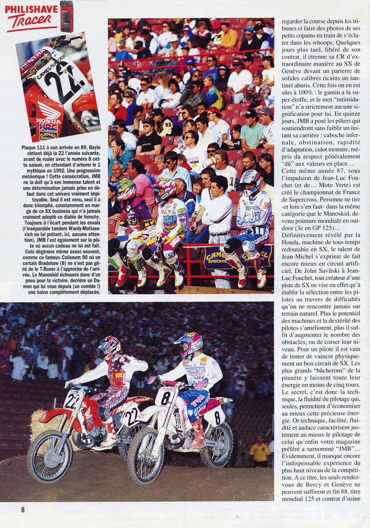La sixième page du sujet sur Jean-Michel Bayle dans le magazine spécial JMB de Moto Verte