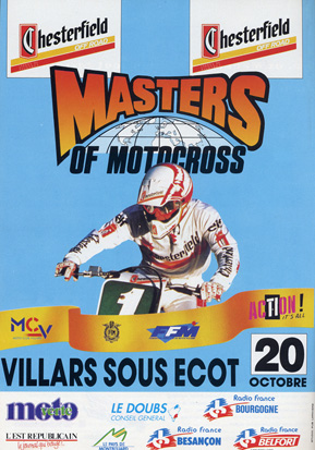 La publicité pour l'épreuve des Masters de Villars-sous-Ecot 1991