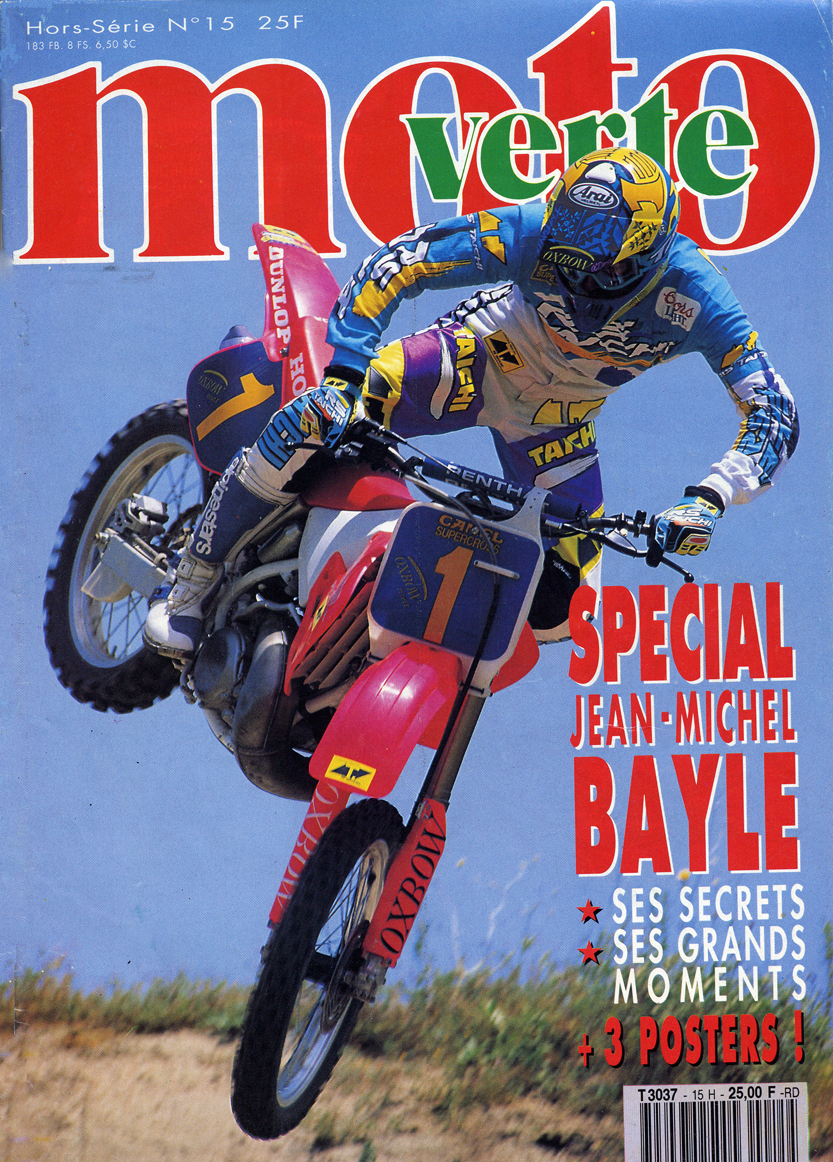 La première page du spécial Jean-Michel Bayle Moto Verte retraçant sa carrière en motocross