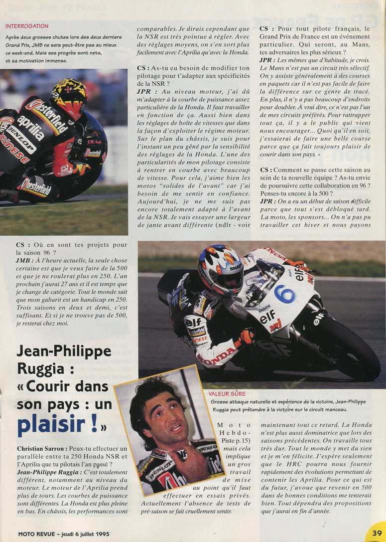 Christian Sarron fait une petite interview de JMB et J.P Ruggia avant  le Grand-Prix de France