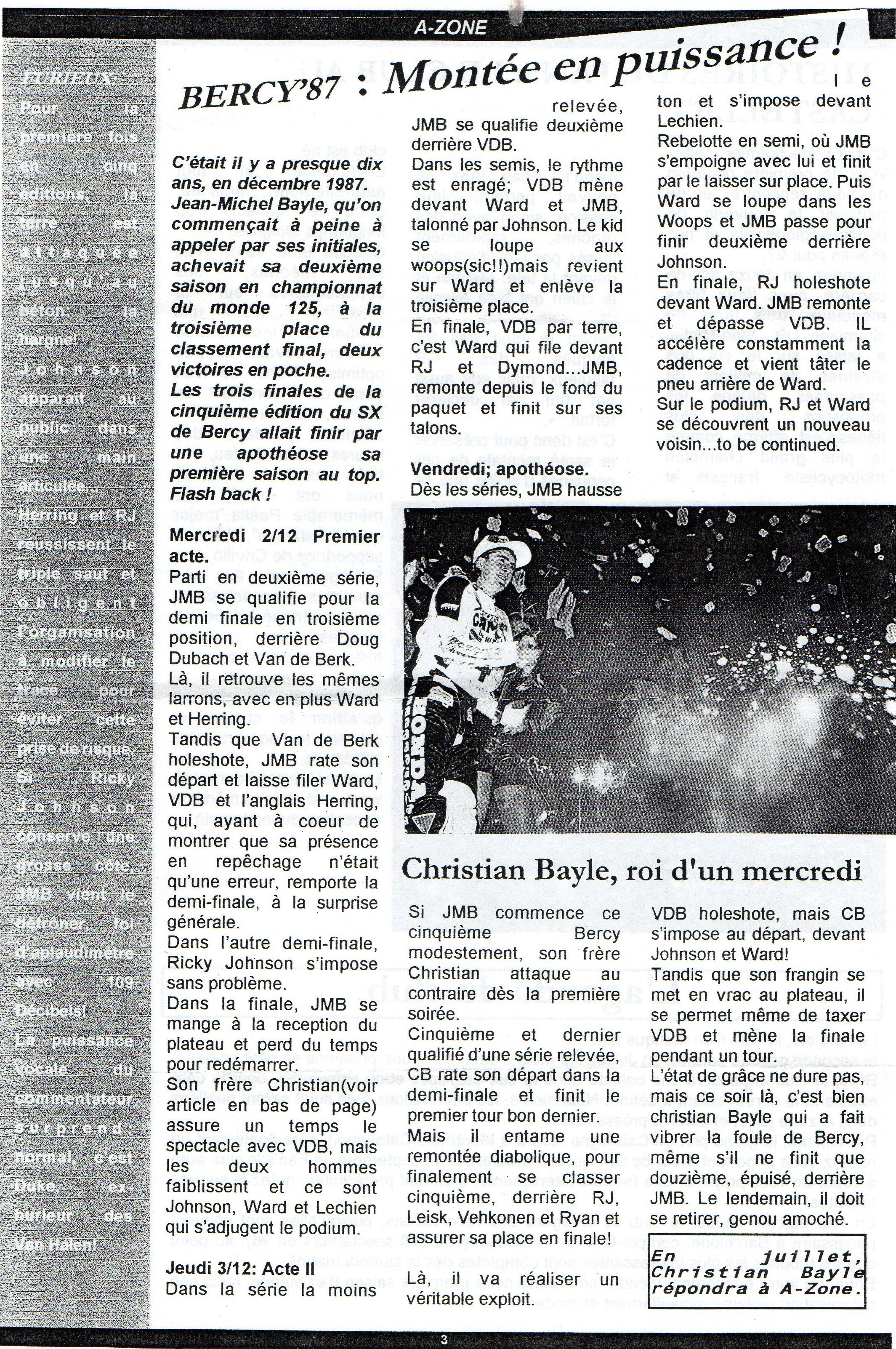 La page 3 du A zone de Janvier 1997