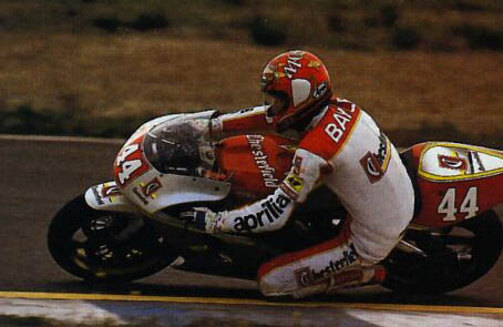 Jean-Michel Bayle sur son Aprilia 250 en 1993