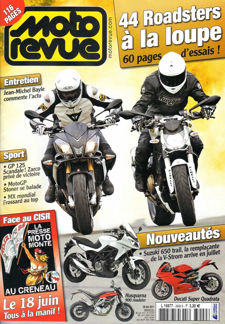 La couverture du Moto Revue 3909 du 9 Juin 2011