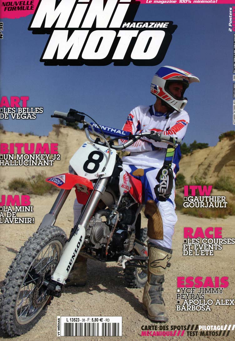 Jean-Michel Bayle en couverture du Magazine Mini Moto de Septembre Octobre 2012