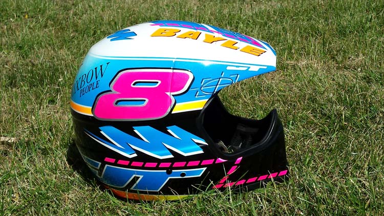 Le casque réplica de Stéphane le Strat du championnat de supercross US 1991