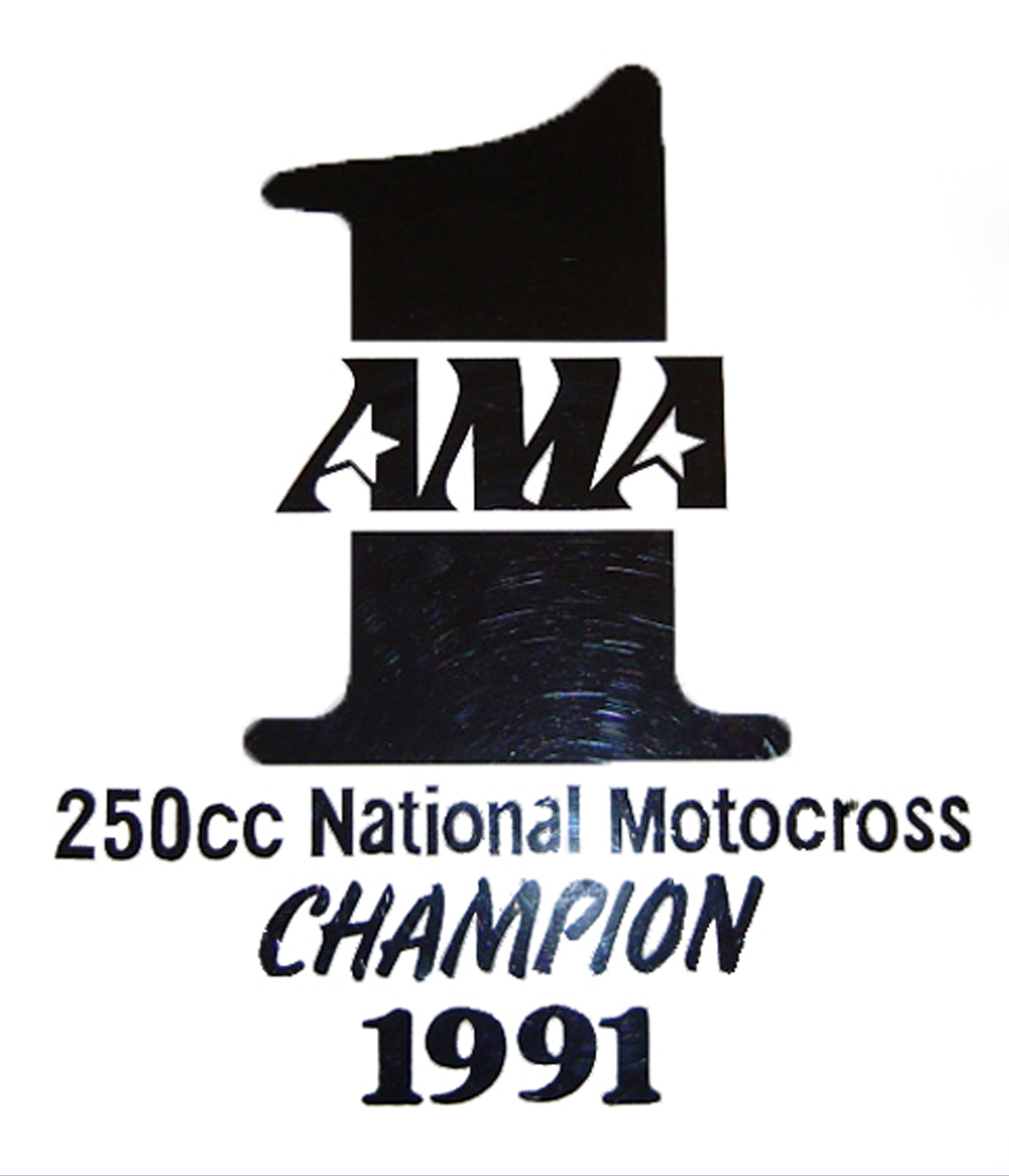 La plaque de numéro 1 US de Jean-Michel Bayle suite à l'obtention du titre Motocross catégorie 250 en 1991