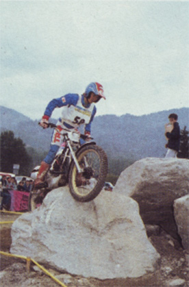 JMB lors d'une épreuve de Trial en 1987